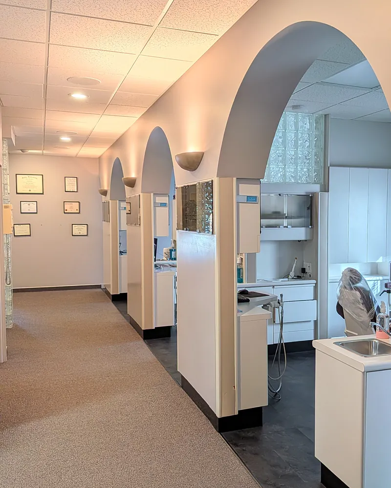Arched hallway of treatment rooms at Modern Dental Concepts in Warren, OH
